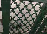 長命緑の粉によって塗られる溶接されたかみそりの金網のハイウェーかみそりの網の塀